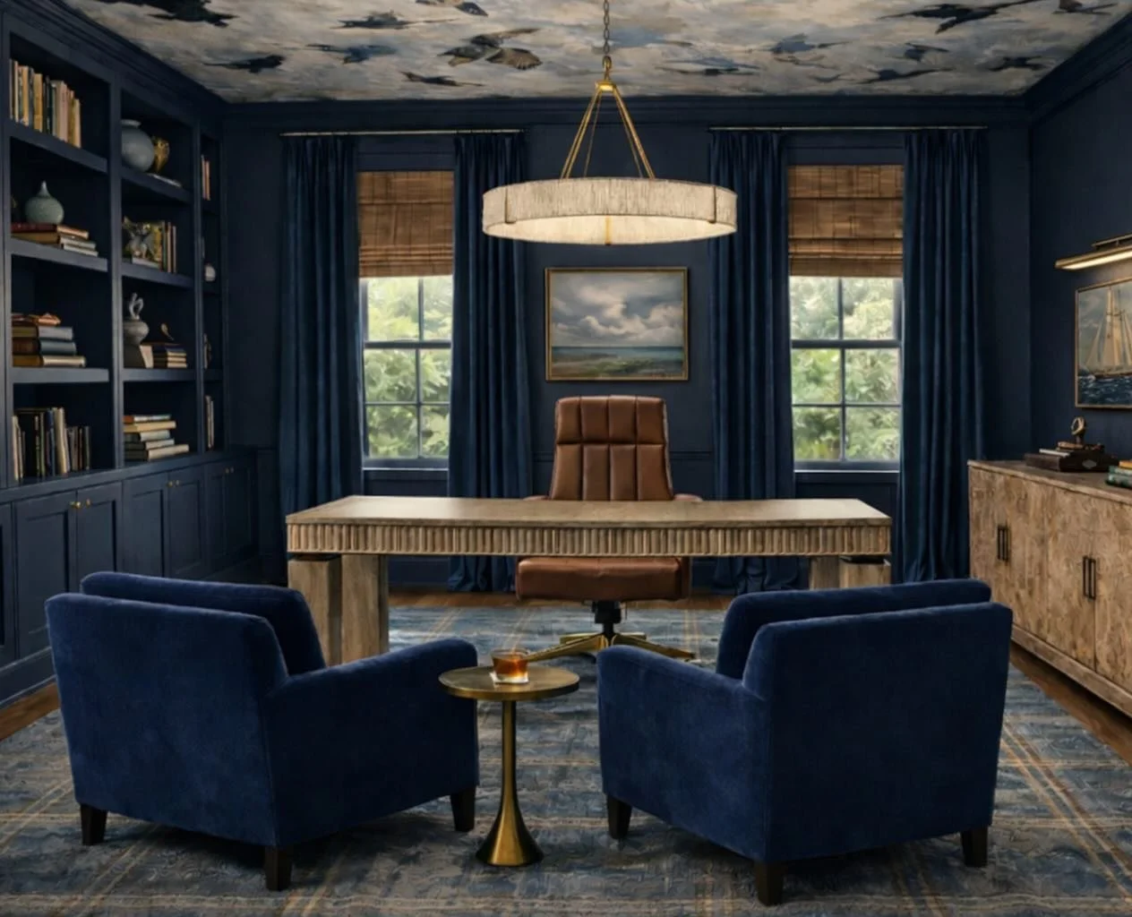 A room that holds weight. Rich color, collected details, and a sense of calm you can feel.