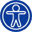 Icon of a person with outstretched arms inside a circle