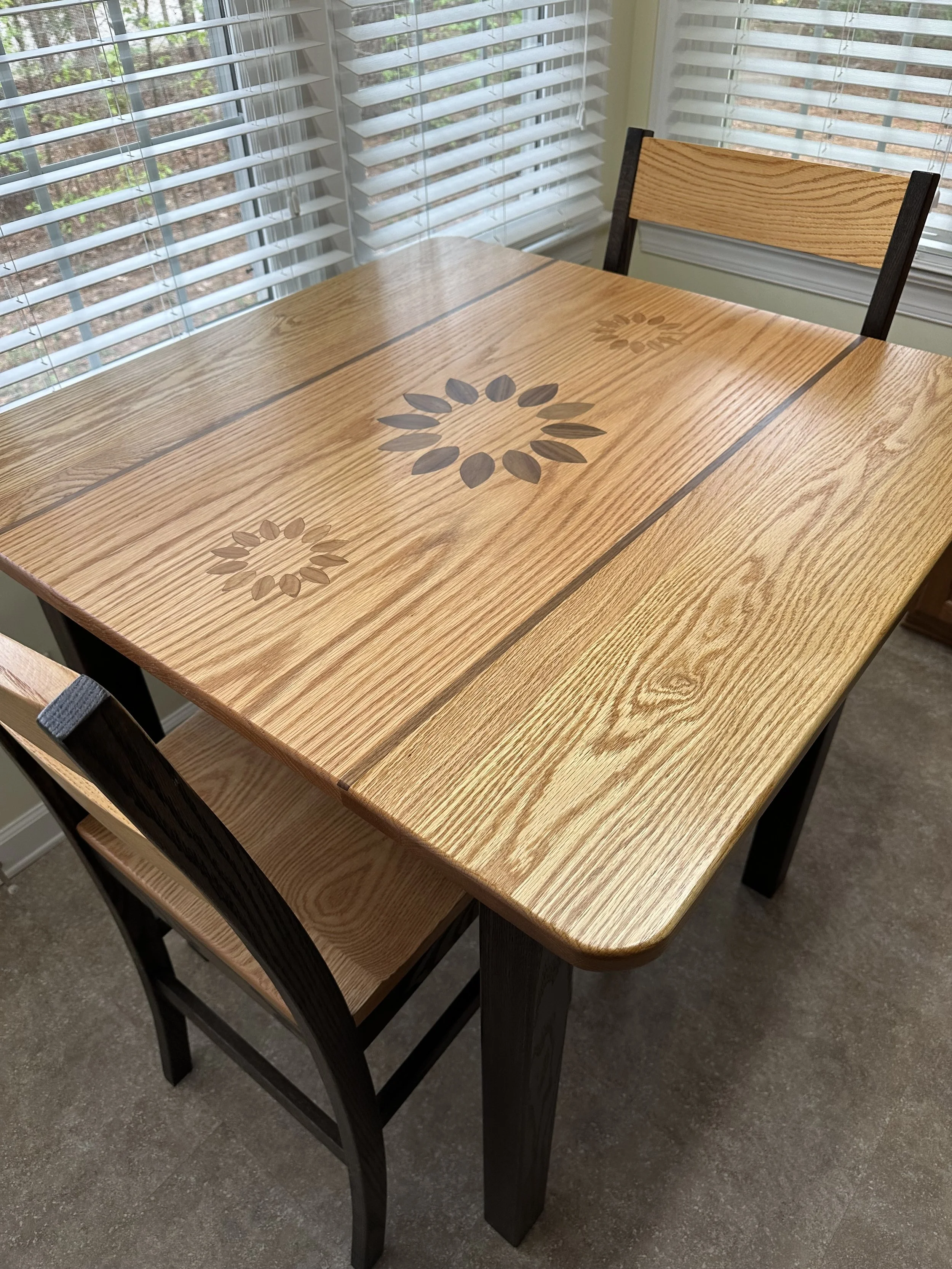 Handmade Table and Chairs with inlays