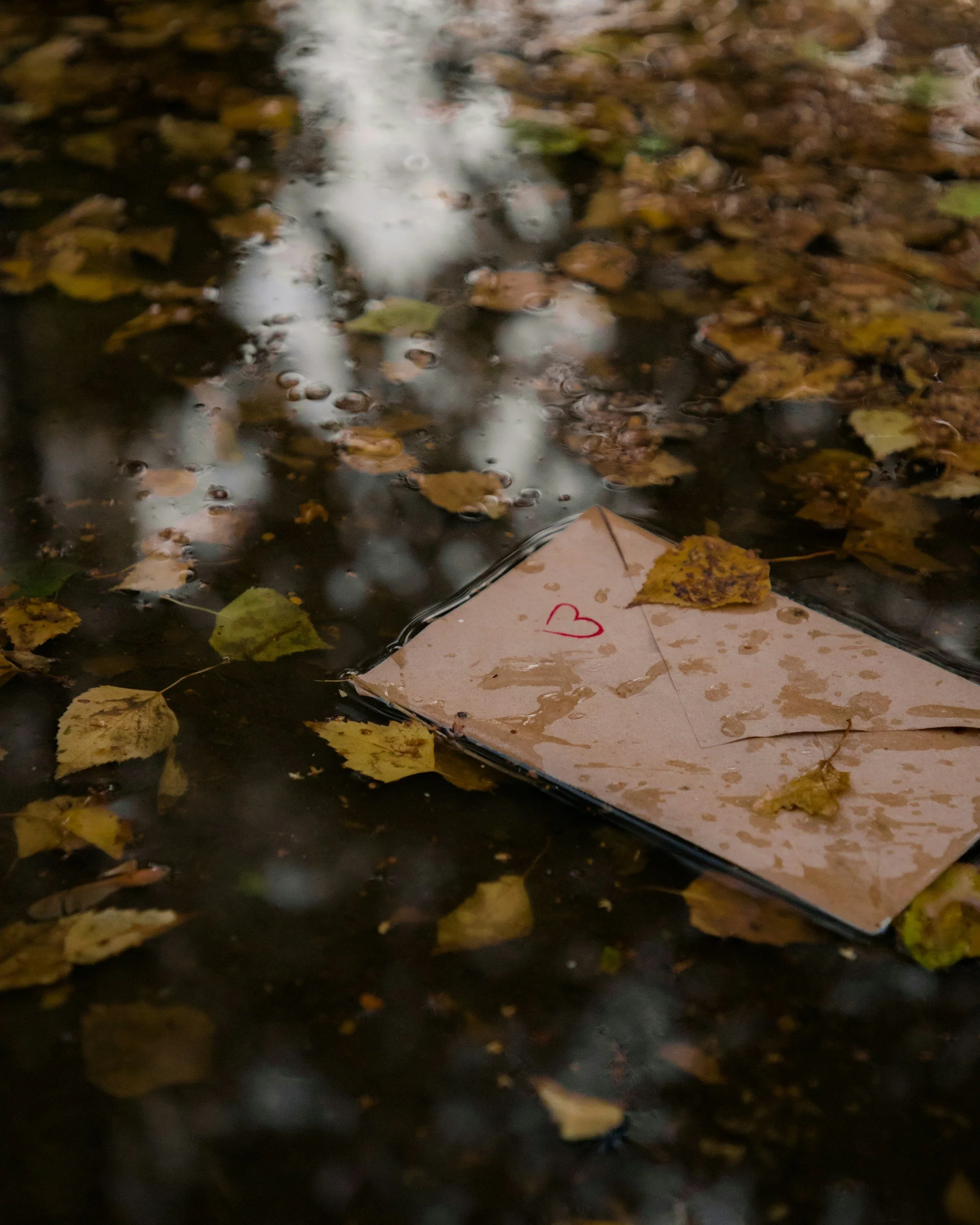 A love letter in a puddle representing emotional disconnection that needs couples therapy in Raleigh, NC