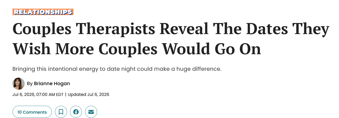 Tara Gogolinski, LMFT featured in HuffPost dating article