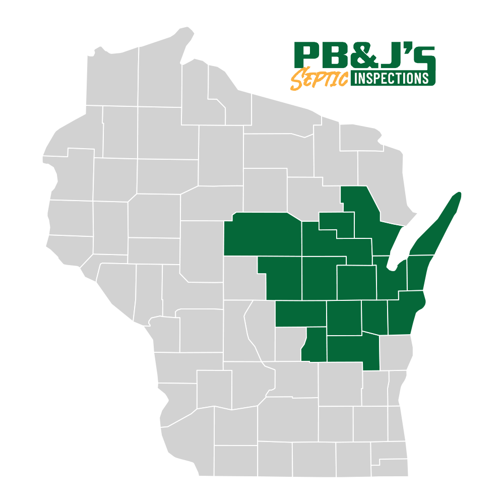 PB&J septic inspection service area in Wisconsin