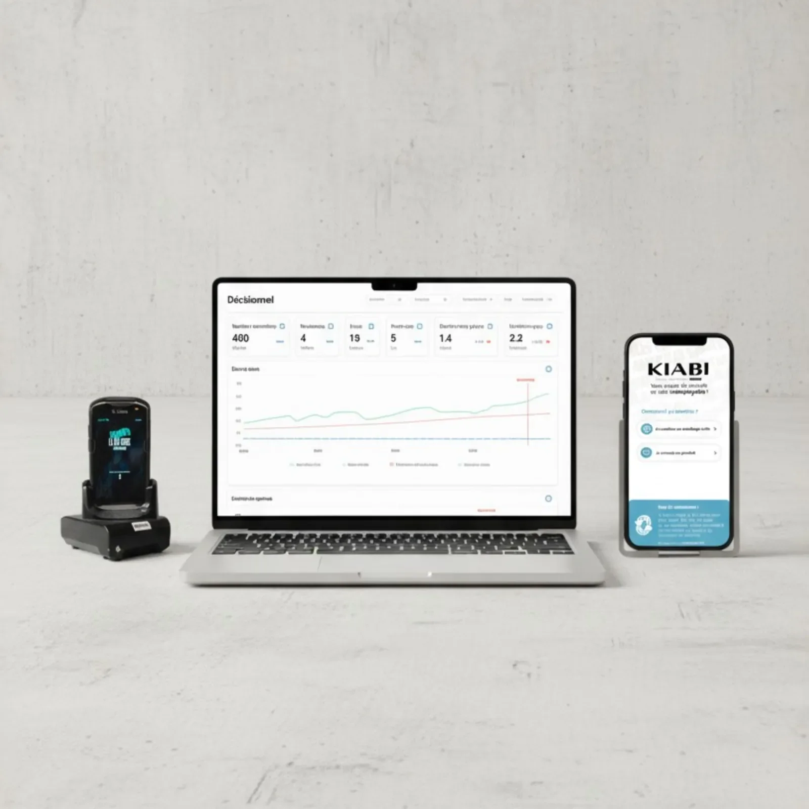 Tableau de bord de suivi des emballages réutilisables MOBIUSpack, avec l'application partenaire Kiabi
