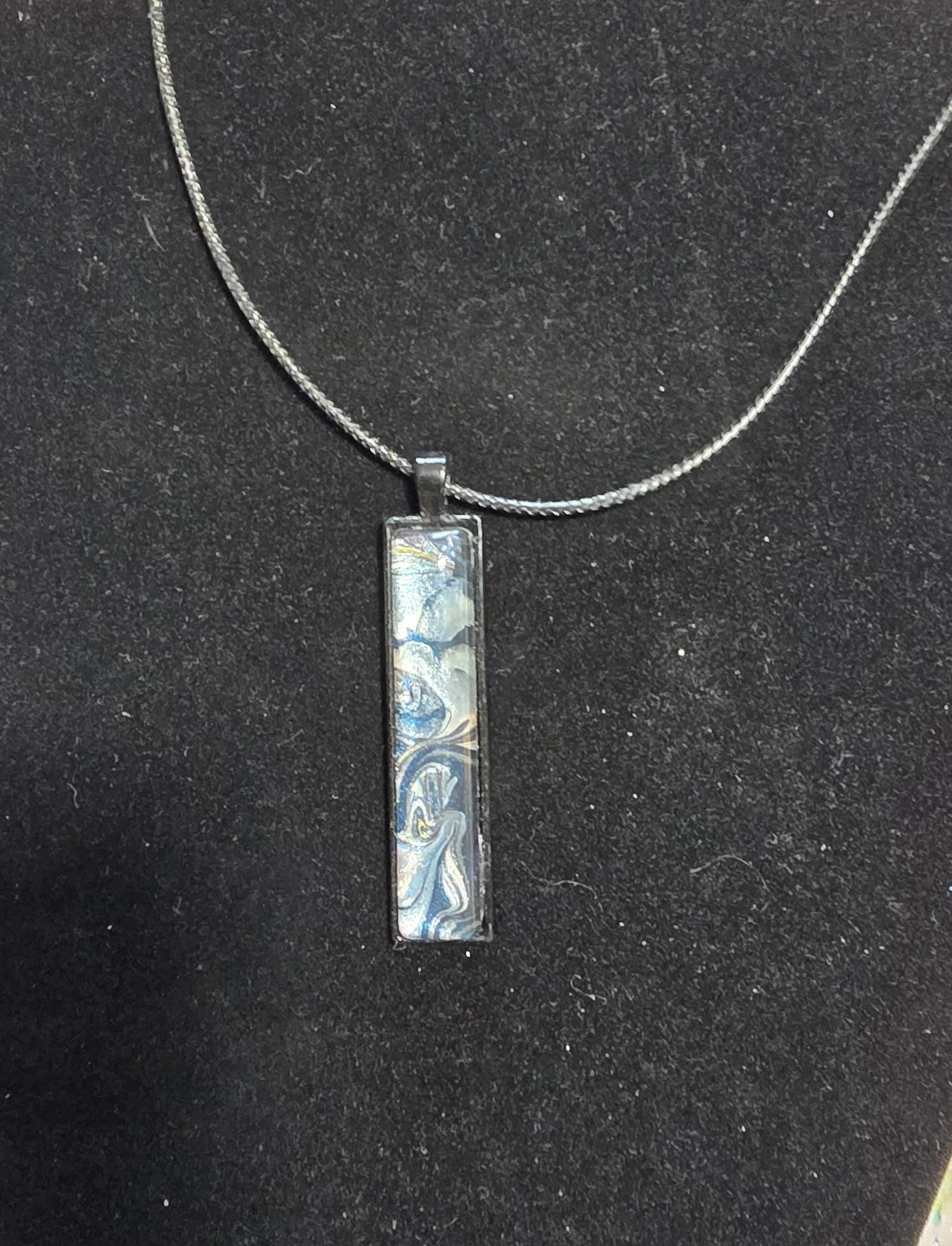 Deep Blue Metallic Elegance Pendant