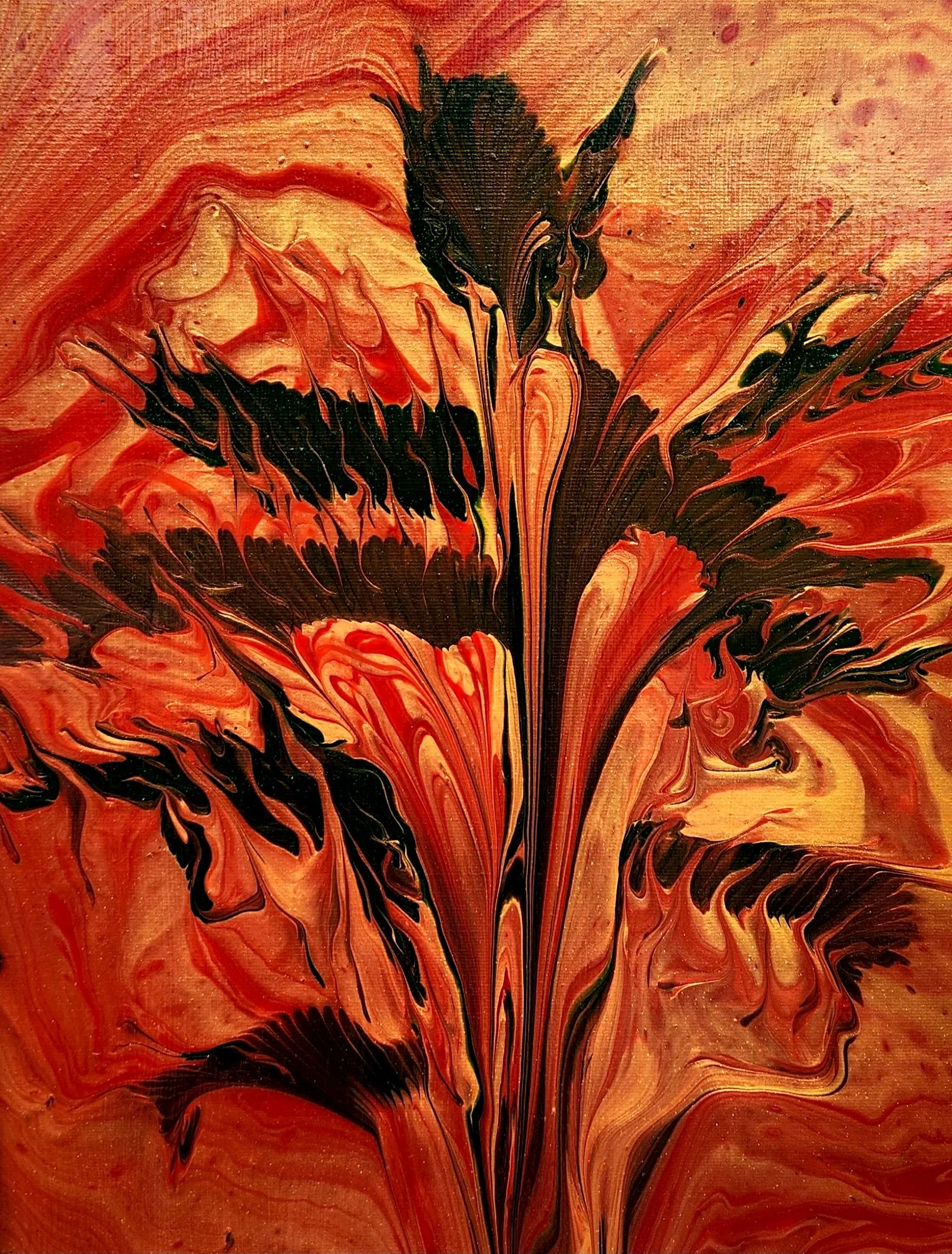 Radiant Tulip Chain Pull Art on Canvas