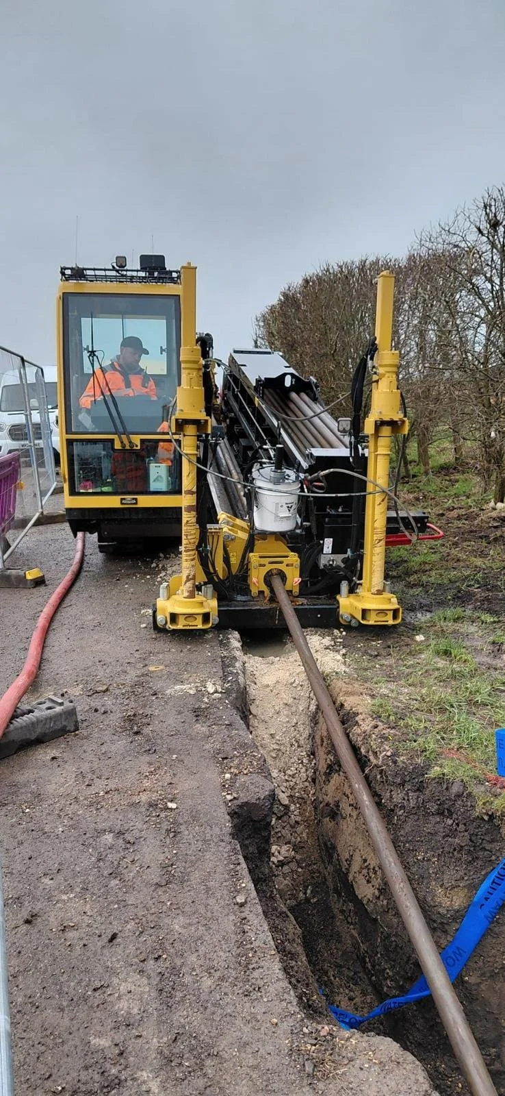 Directional drilling machine in operation.