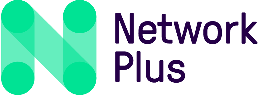 Network Plus logo with a stylized green N and purple text.
