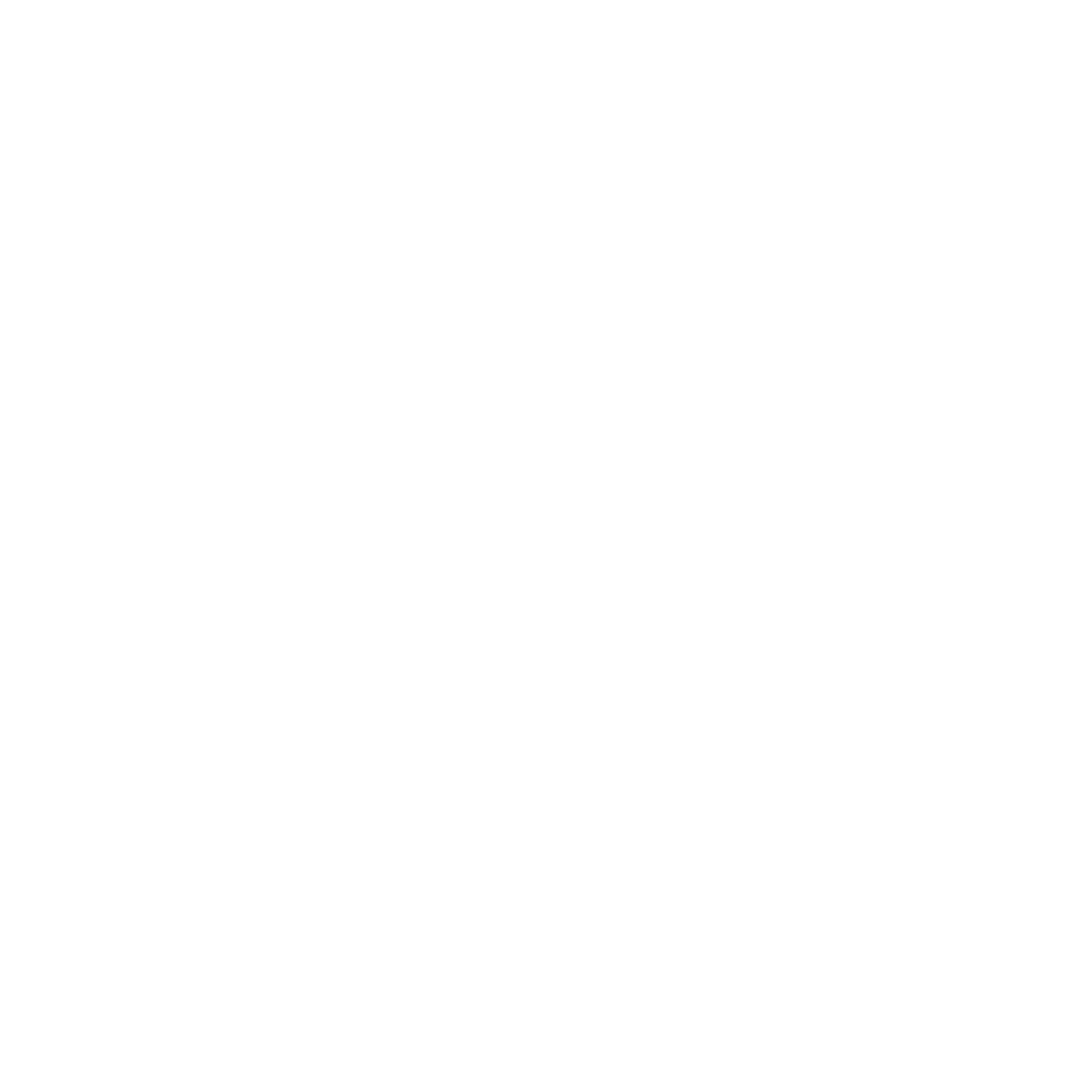 White line drawing of a leaf on a black background.
