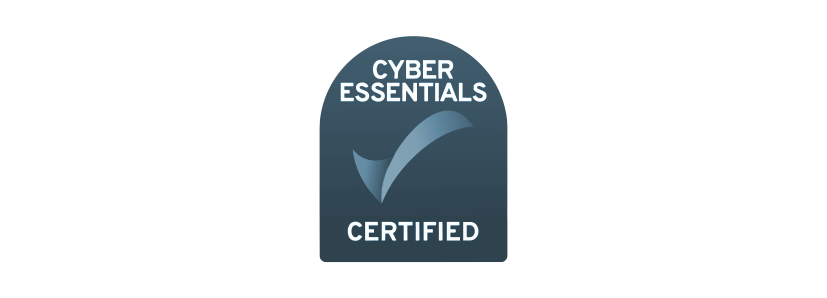 Cyber Essentials Certified badge with a check mark.