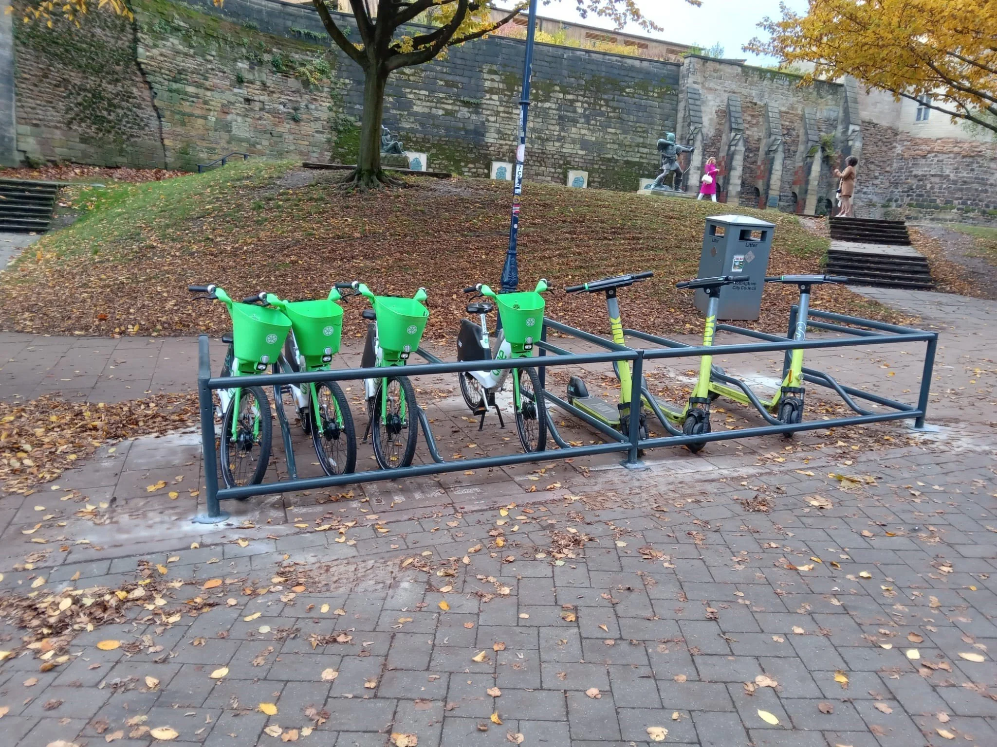 Installing e-bike and e-scooter corrals
