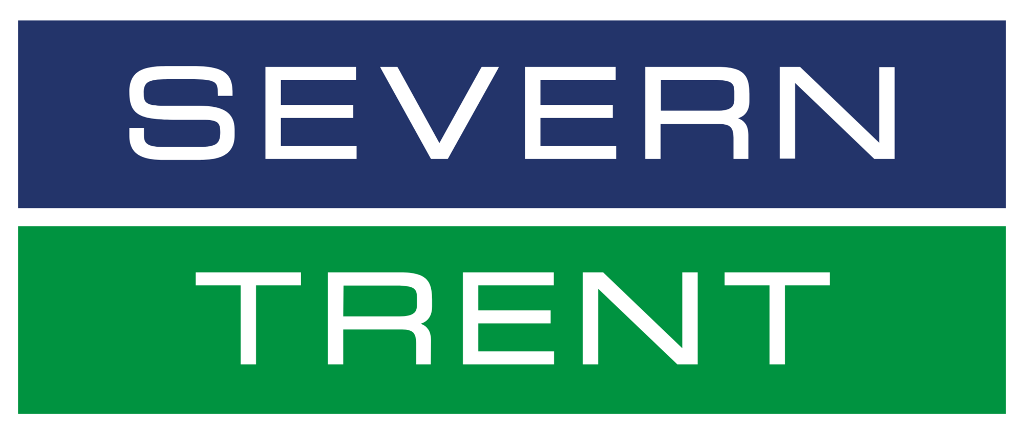 Severn Trent logo, with a blue background for Severn and a green background for Trent.