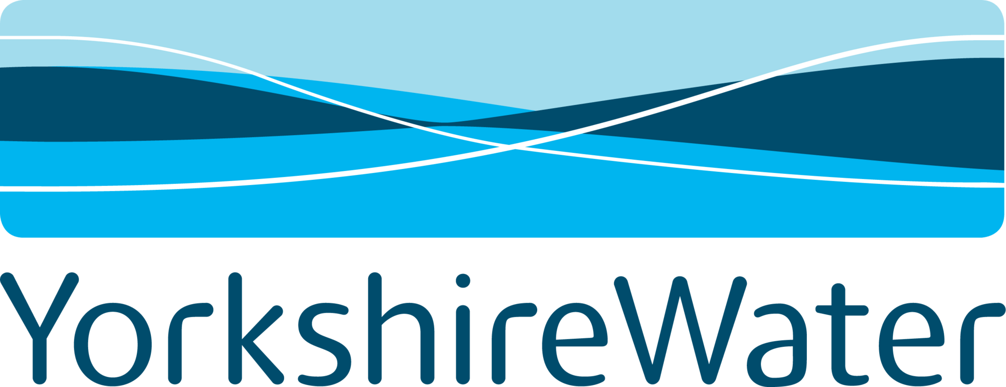 Logo with blue wave patterns and the text "YorKshireWater" at the bottom.
