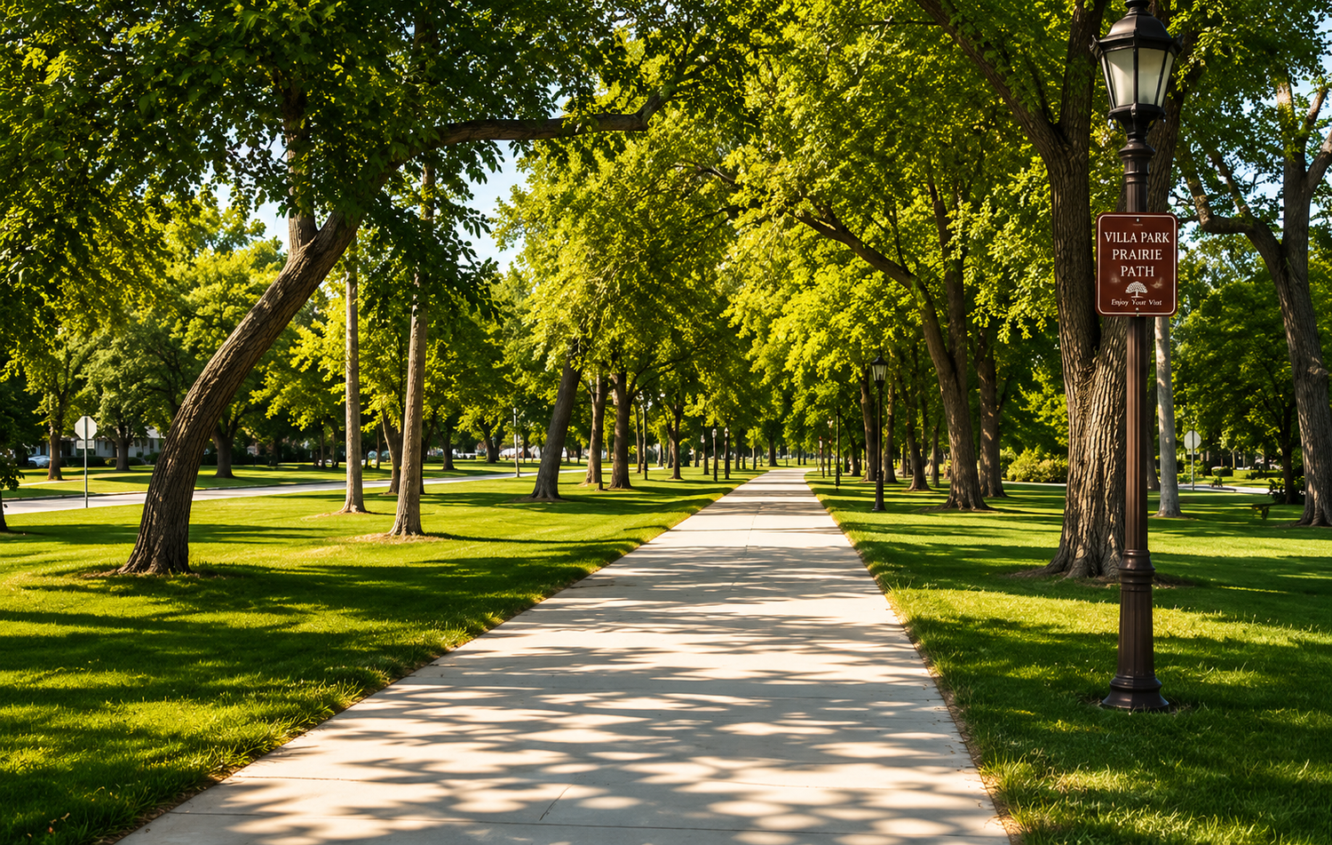 Illinois Prairie Path in Villa Park, Illinois
