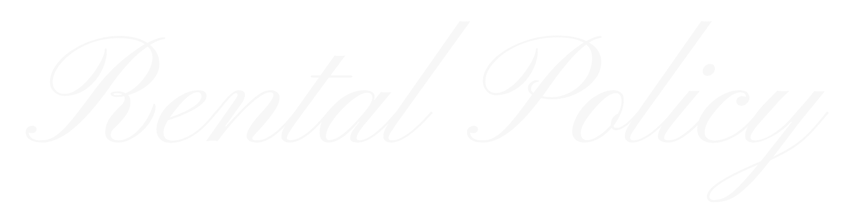 Text saying 'Rental Policy' in elegant cursive font