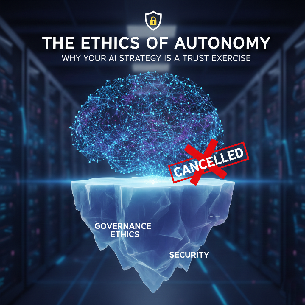 𝗧𝗵𝗲 𝗘𝘁𝗵𝗶𝗰𝘀 𝗼𝗳 𝗔𝘂𝘁𝗼𝗻𝗼𝗺𝘆: 𝗪𝗵𝘆 𝗬𝗼𝘂𝗿 𝗔𝗜 𝗦𝘁𝗿𝗮𝘁𝗲𝗴𝘆 𝗶𝘀 𝗮 𝗧𝗿𝘂𝘀𝘁 𝗘𝘅𝗲𝗿𝗰𝗶𝘀𝗲, 𝗡𝗼𝘁 𝗮 𝗧𝗲𝗰𝗵 𝗨𝗽𝗴𝗿𝗮𝗱𝗲.