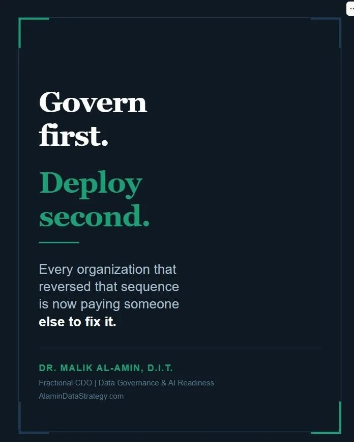 Govern first. Deploy second