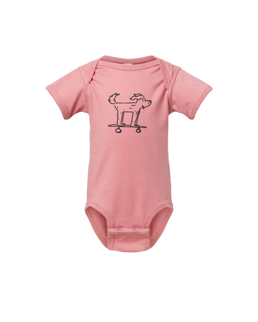 SKATEBOARDING DOG BABY ONESIE