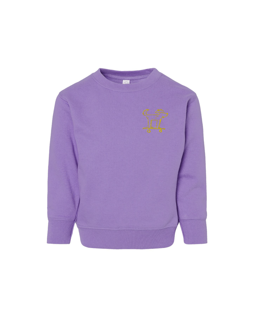 EMBROIDERED SKATEBOARDING DOG TODDLER CREWNECK