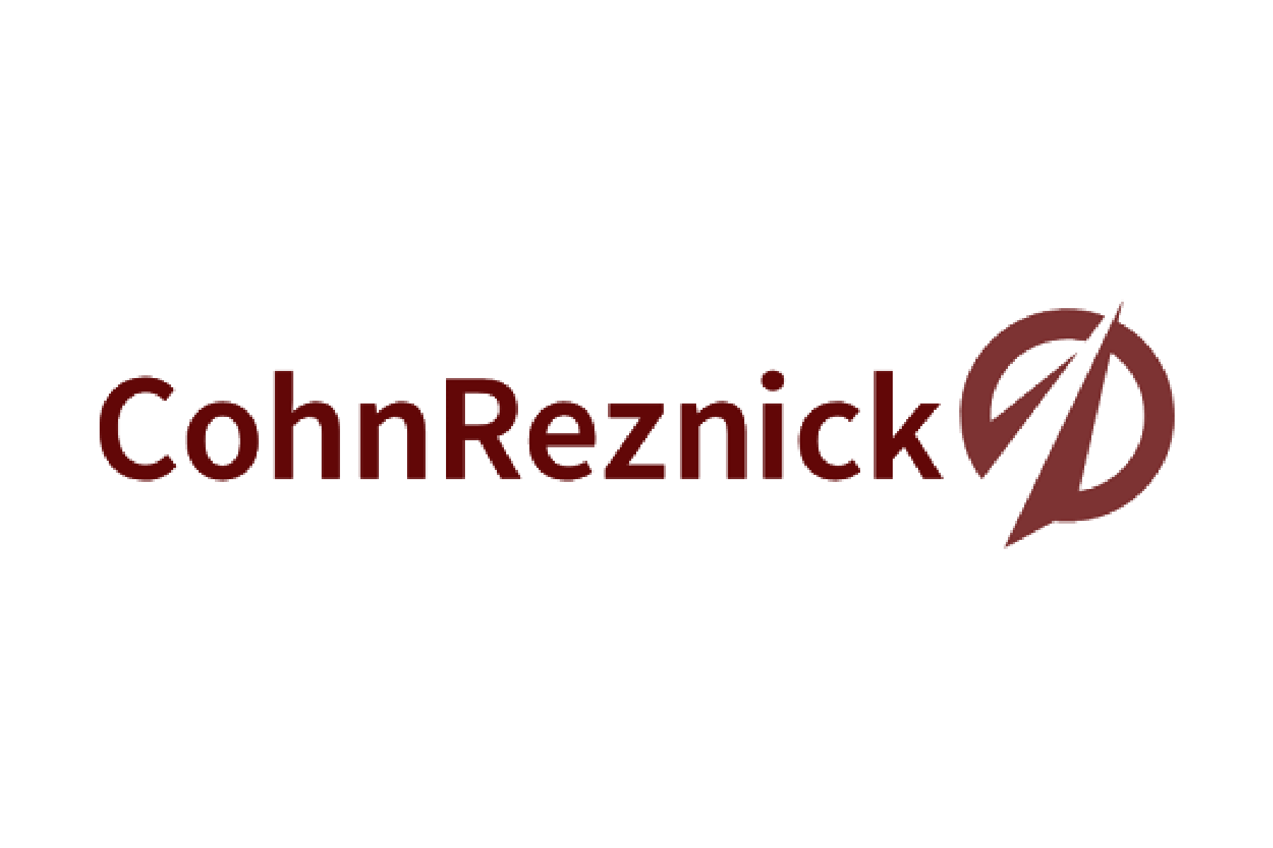 A logo with the text 'CohnReznick' in dark red color and a circular symbol with a diagonal line through it, also in dark red.