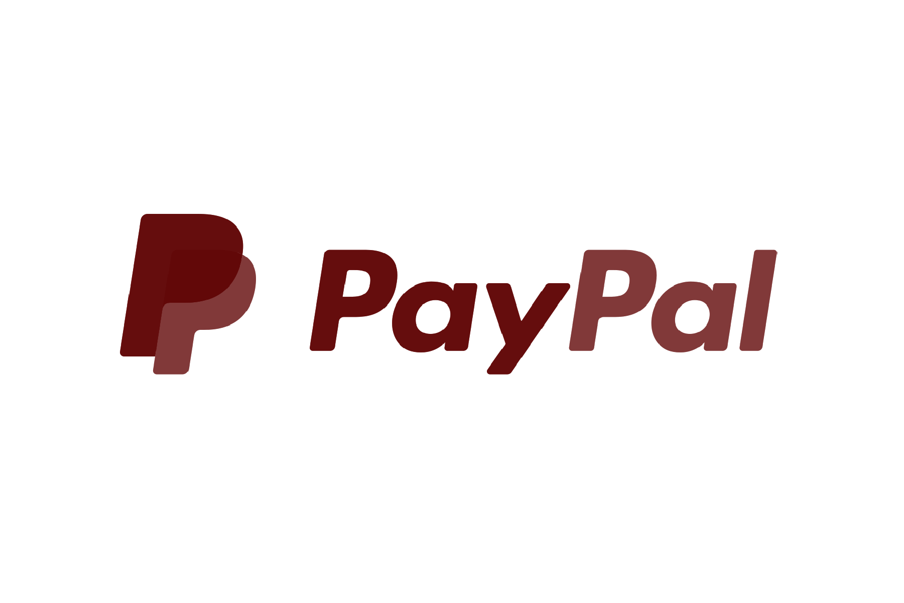 PayPal logo with red icon and text on a black background.