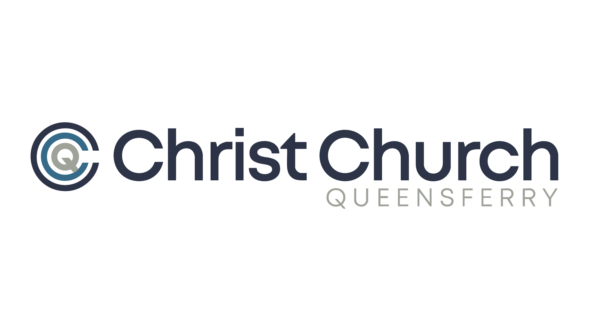 Logo for Christ Church Queensferry with a circular emblem and text.