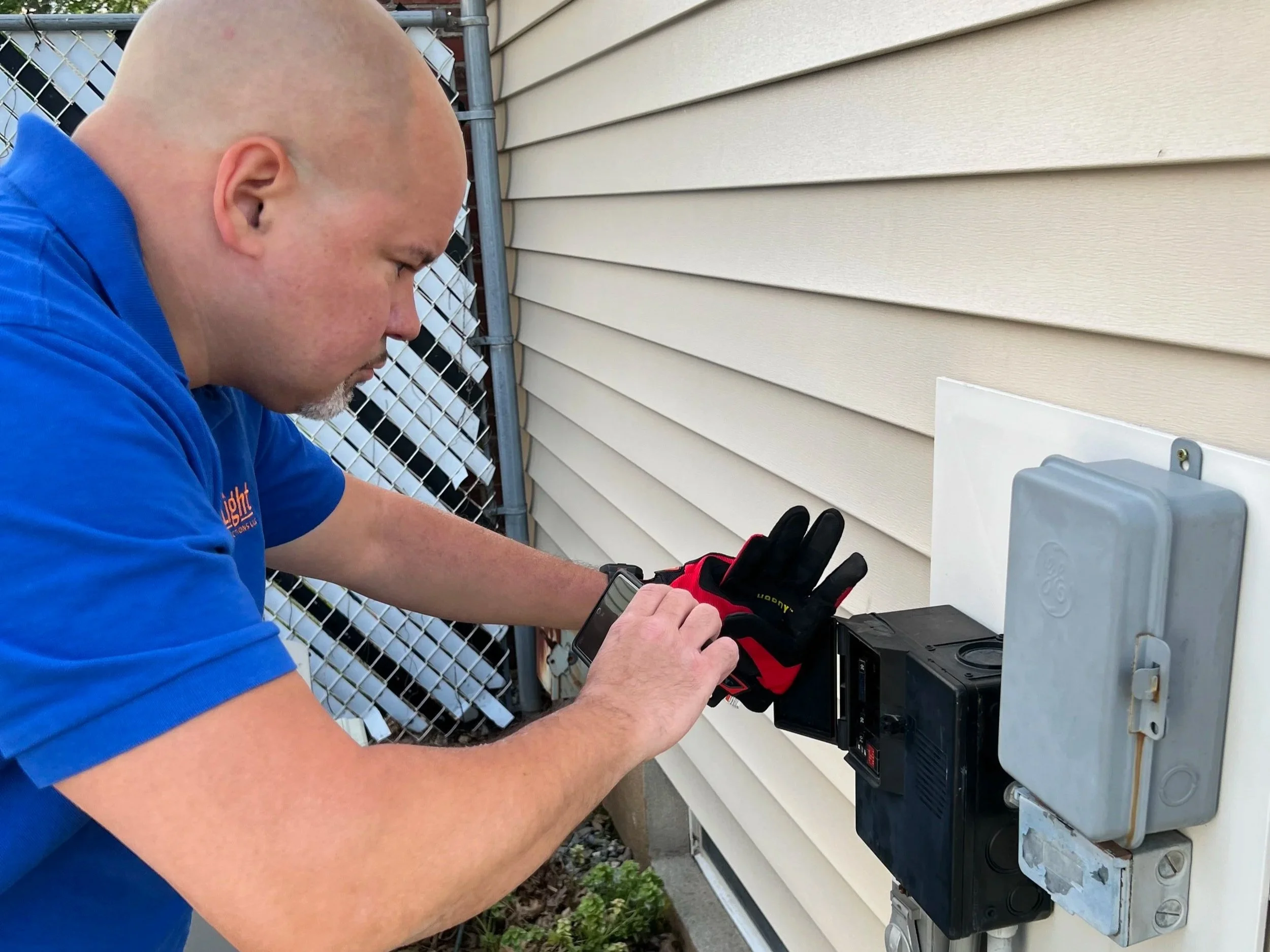 James Morales from Arc light home inspections performing a residential home inspection