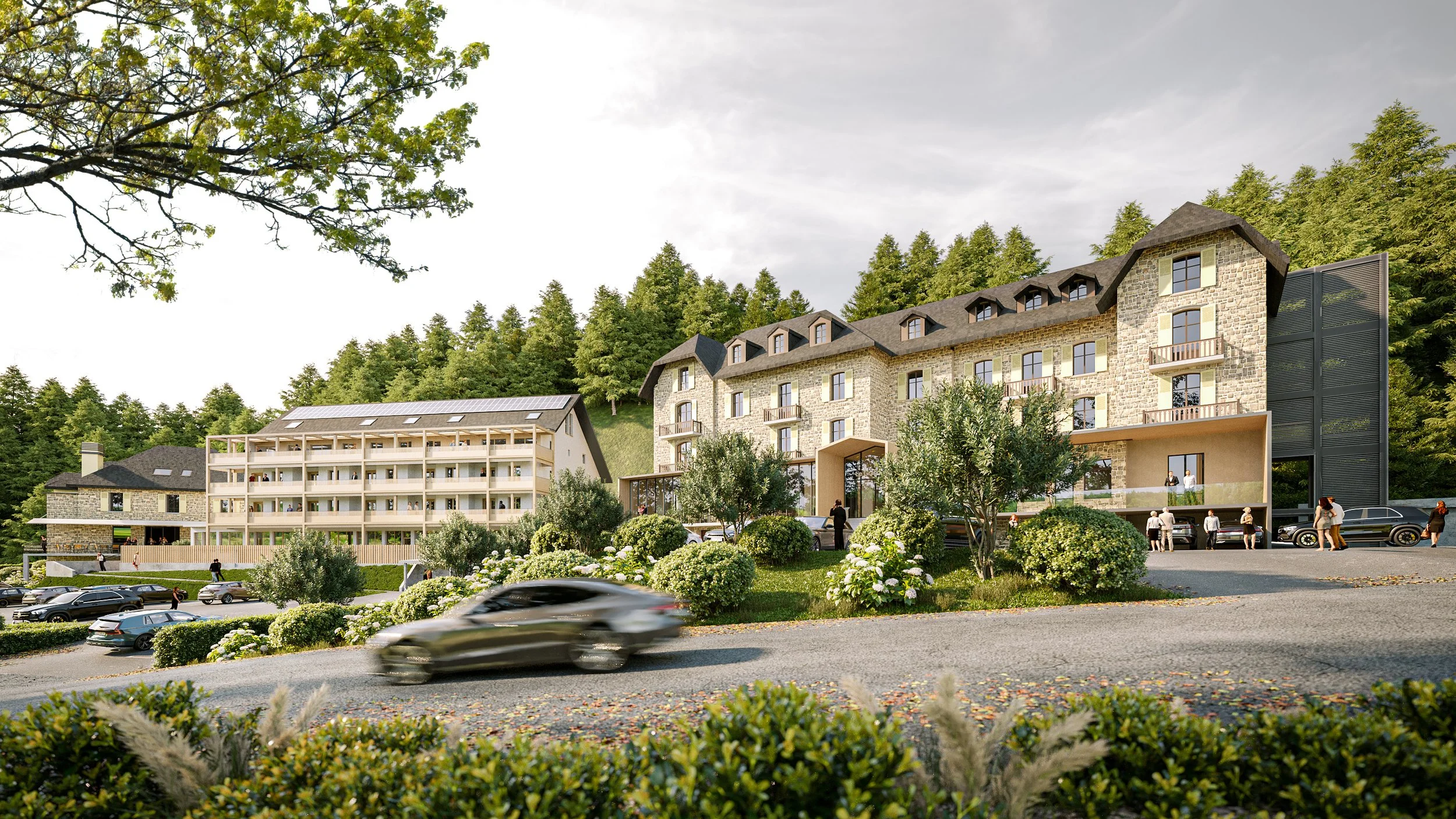 LA DIAT - Ce projet de restructuration de l'ancien hôtel du grand Som représente au-delà d'une opération immobilier classique un véritable projet de transition pour ce territoire de moyen montagne. Touche de plein fouet par le dérèglement climatique 