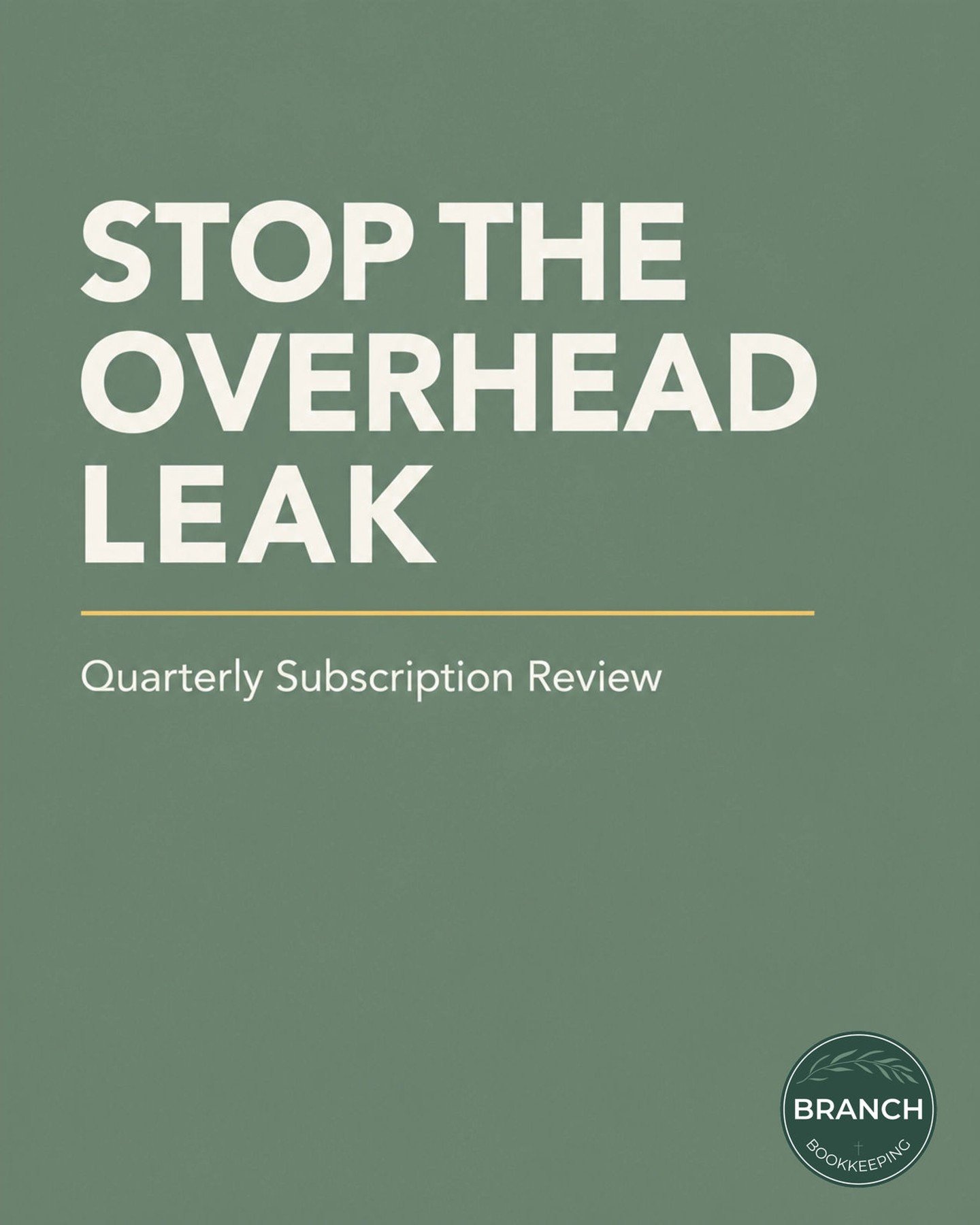 Stewardship is about being intentional with every resource in your business. 

Monthly software and service subscriptions can quietly grow into a meaningful overhead leak. A quick quarterly review can help you spot duplicate tools, inactive seats, le