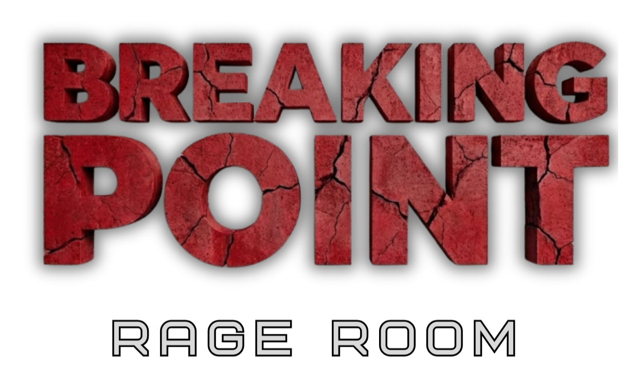 Breaking Point Rage Room Logo in red brick. Chicago Heights' Premier Rage Room.