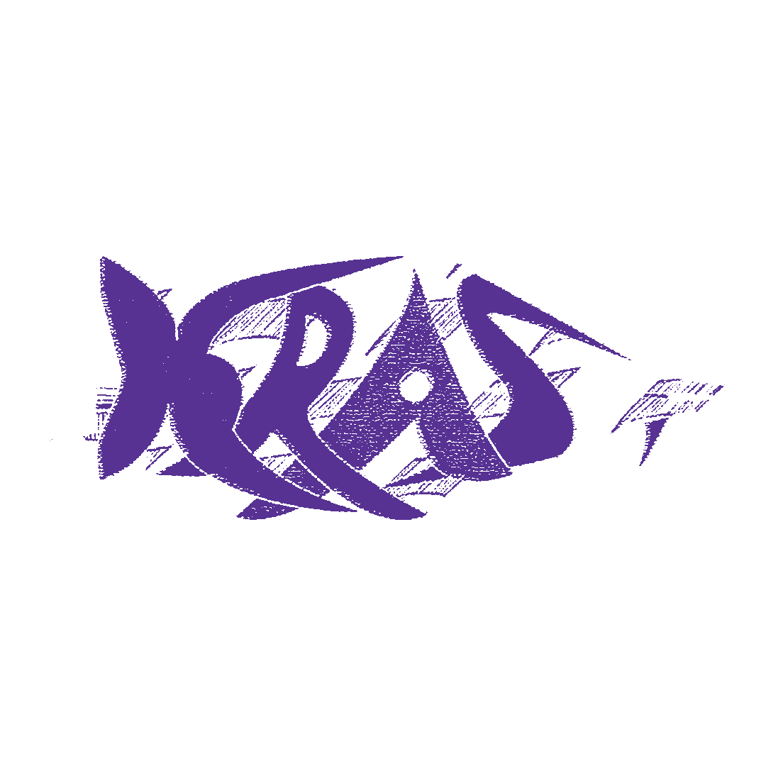 A stylized fish graphic with purple and white colors, featuring the word 'XTRAS' integrated into the fish design.