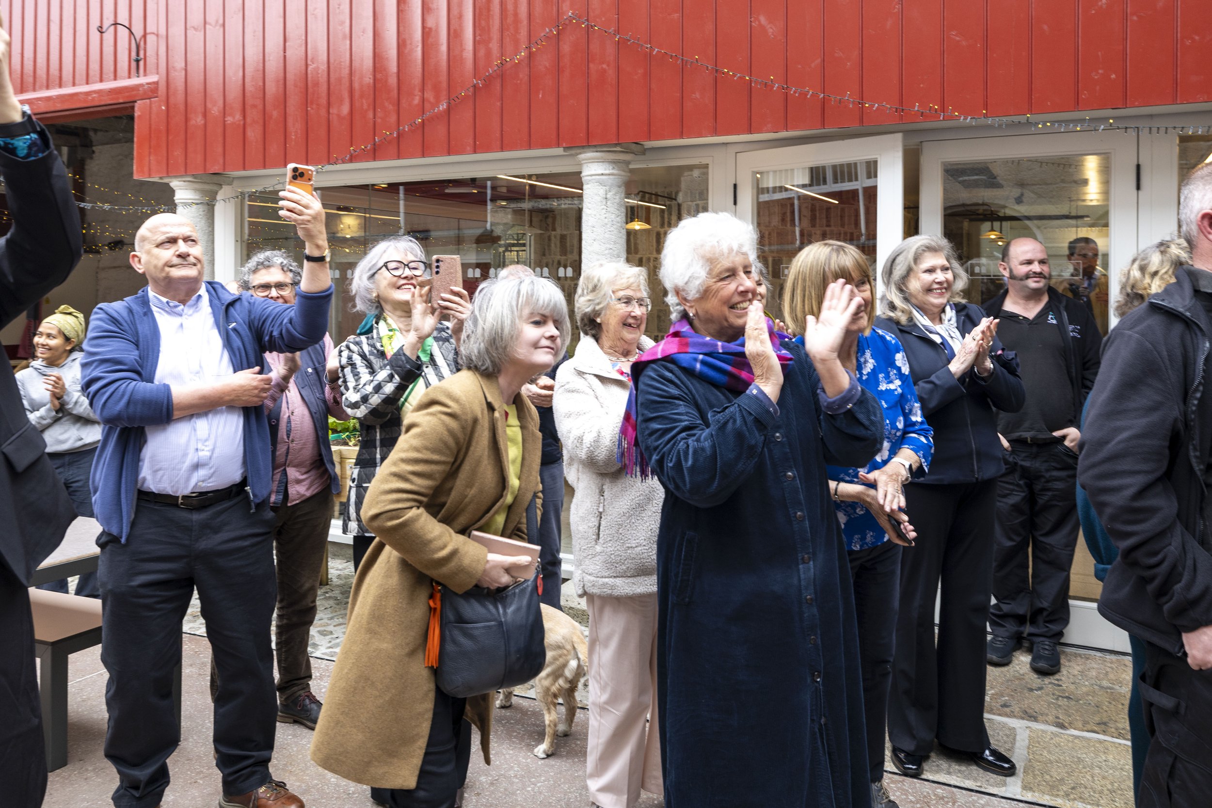 Prince Edward  plaque unveiling crowdThe Buttermarket Redruth.jpg