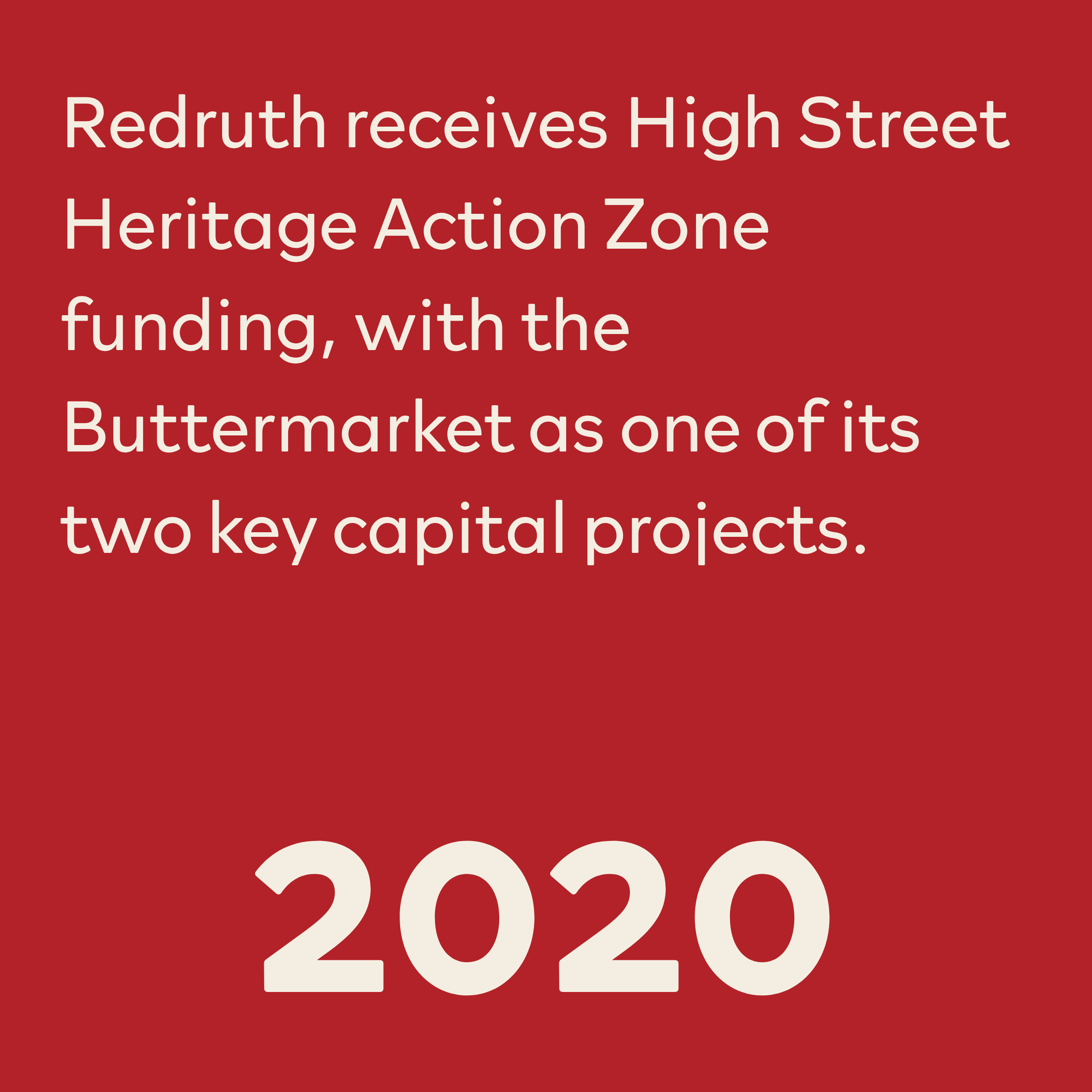 A red background with large white text reading '2020'.