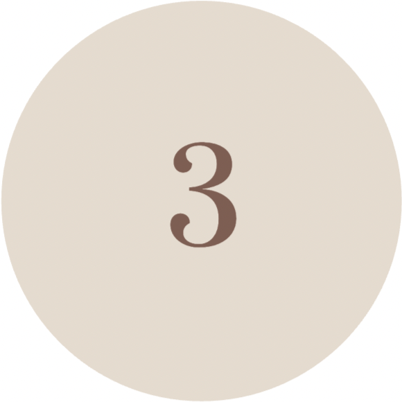 Number 3 inside a gray circle on a beige background.