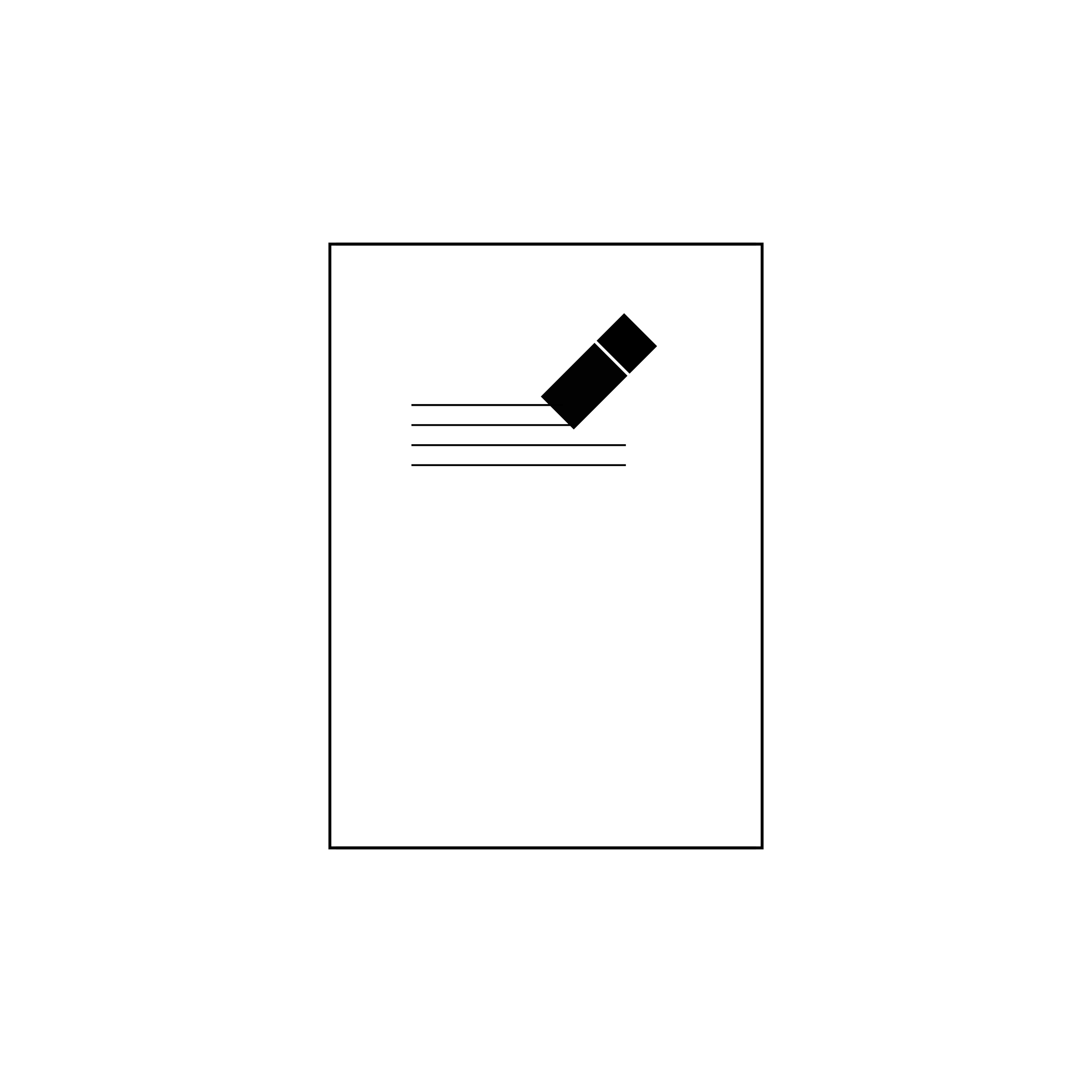 A black computer monitor with a white outline of a laptop and a sticky note on the screen.