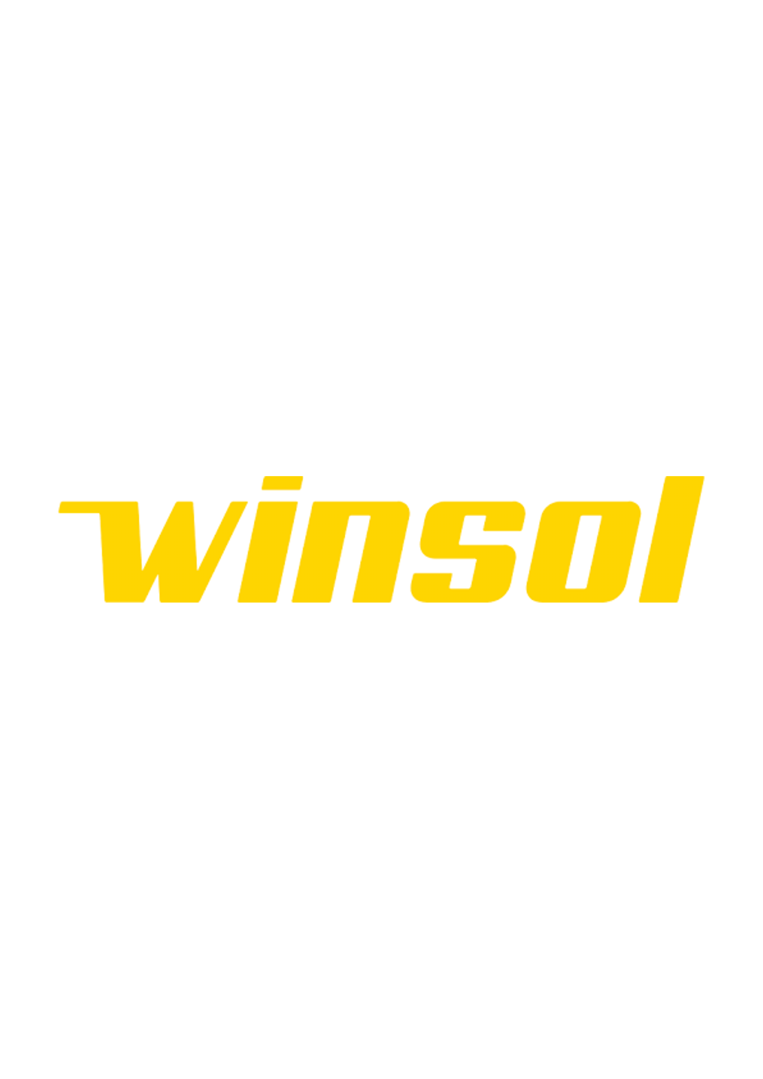 The word 'wínsoI' written in bold yellow italicized font on a white background.