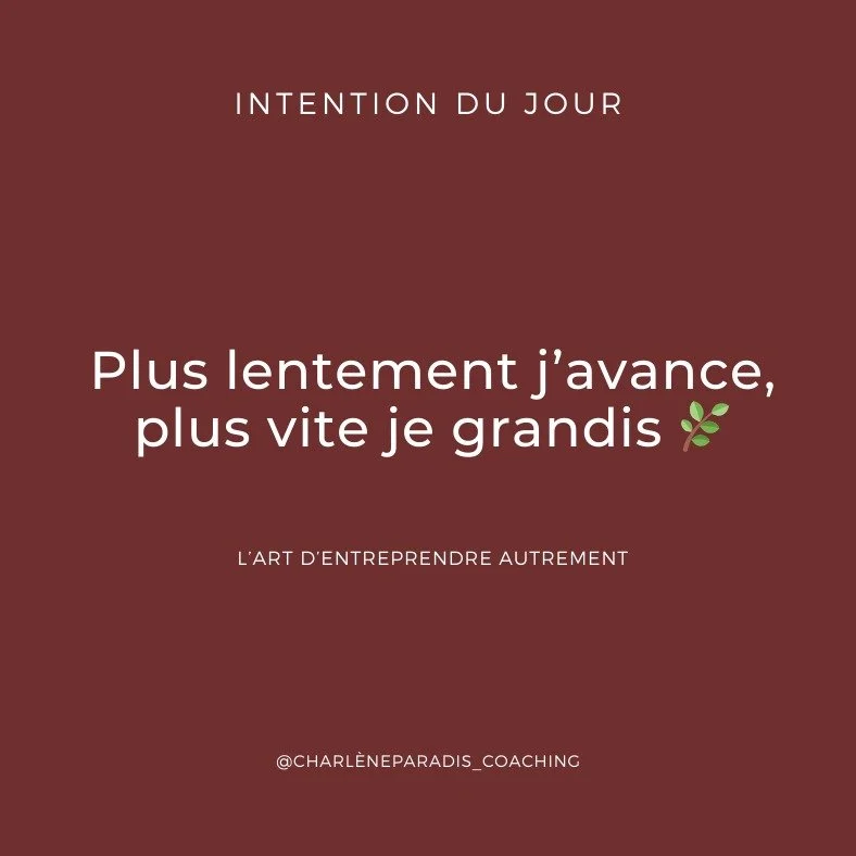 En ce moment, j'explore une autre mani&egrave;re d'entreprendre dans mes projets. Ce choix me sors de ma zone de confort, car ce n'est pas ce que l'ancienne Charl&egrave;ne aurait fait :P

Mais je sais que c'est profond&eacute;ment align&eacute; et j