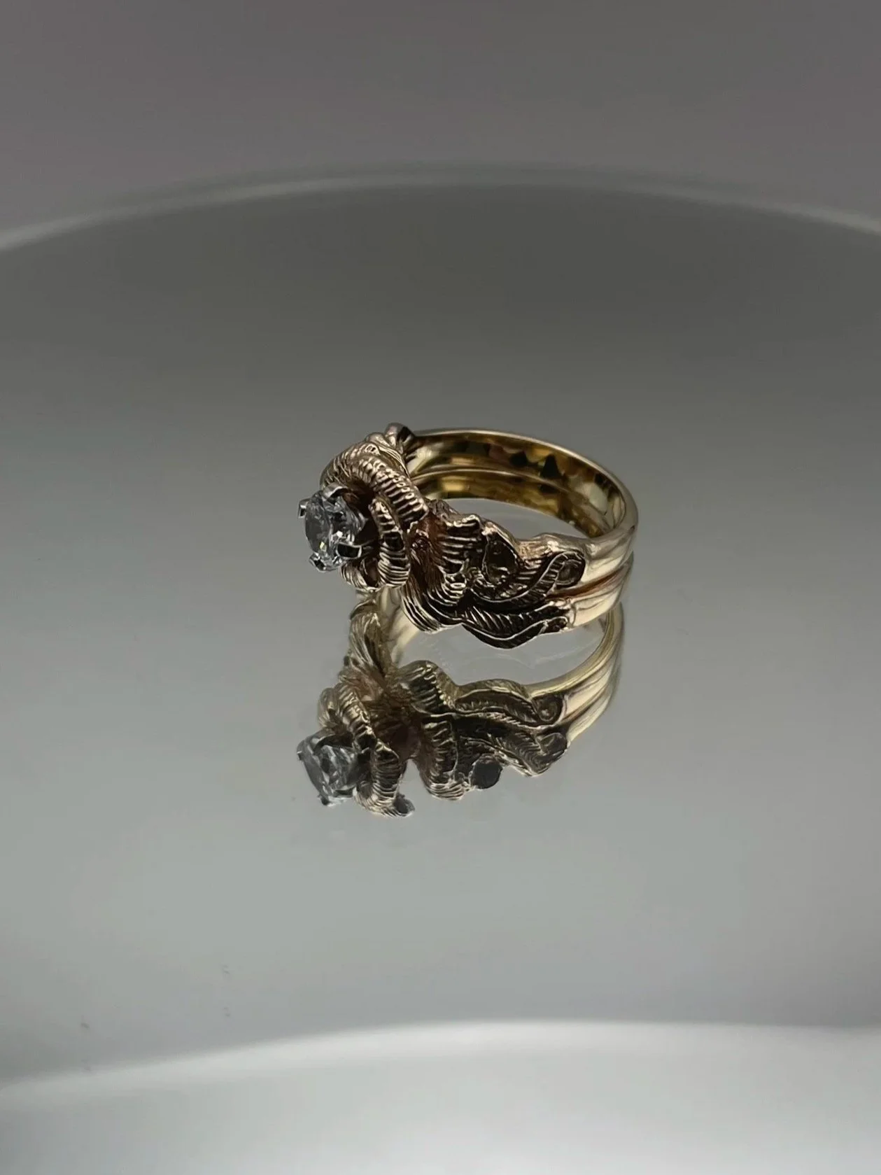 Prong Engagement Set - 14K Yellow Gold