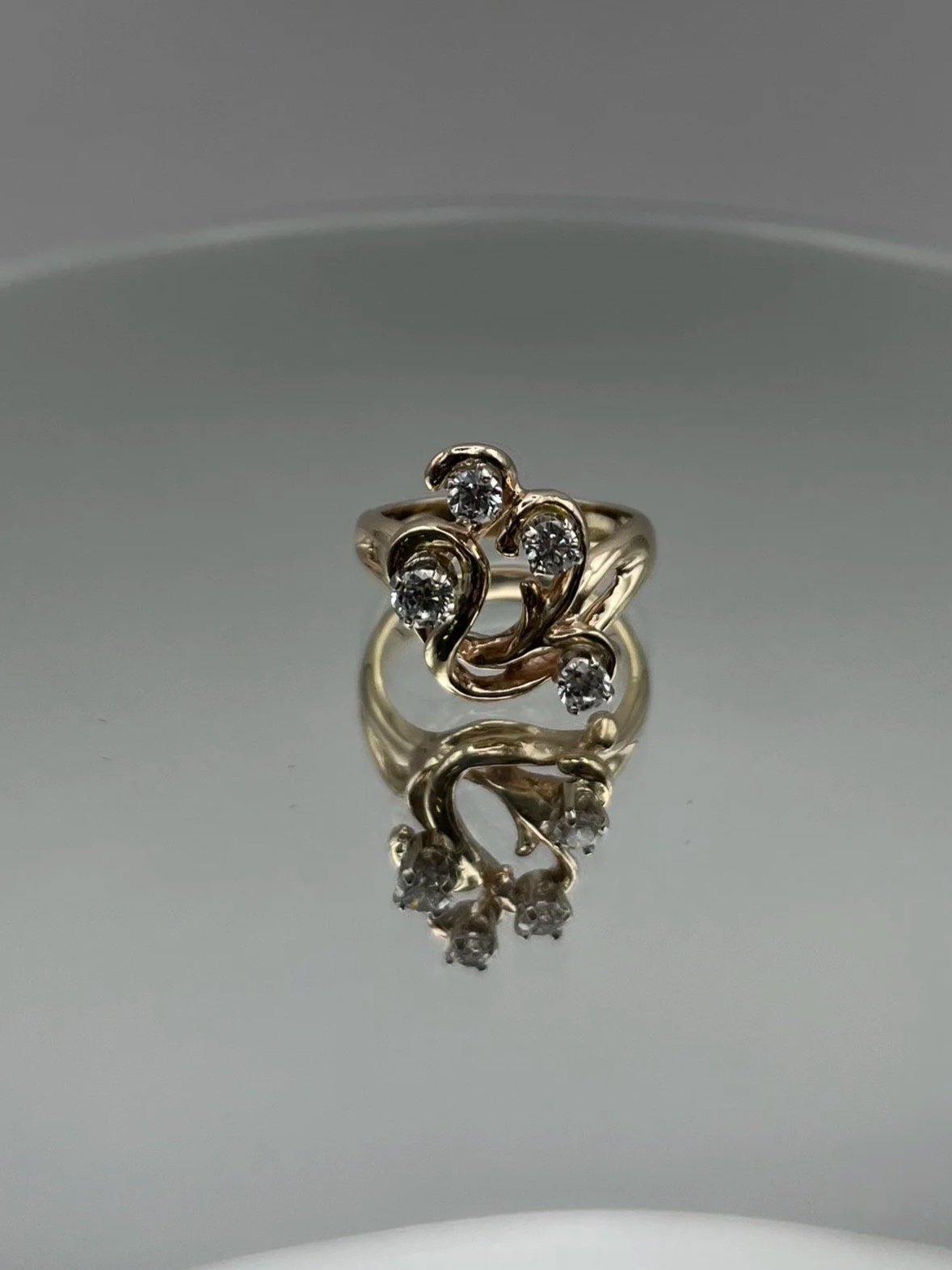 Prong Set - 14K Yellow and White Gold