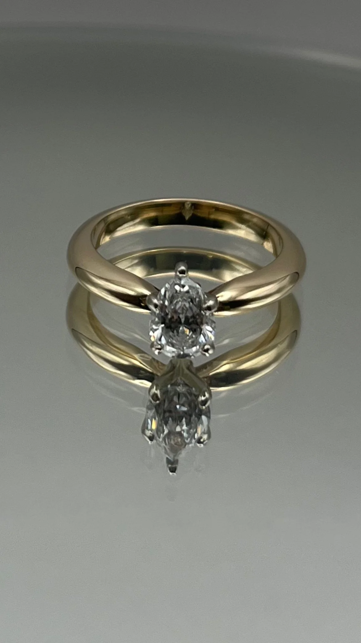 Pear Set - 14K Yellow and White Gold