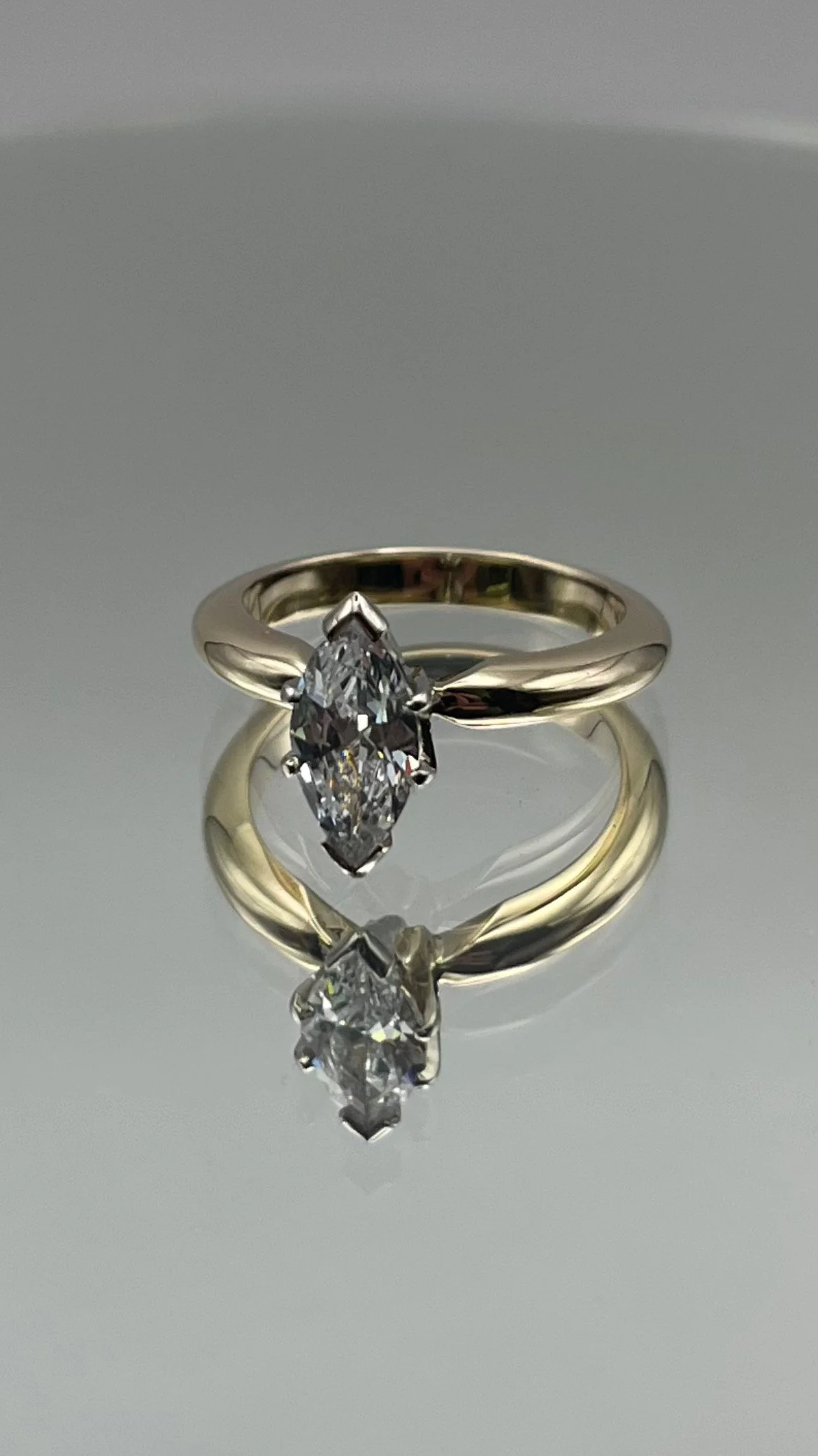 Marquise Set - 14K Yellow and White Gold