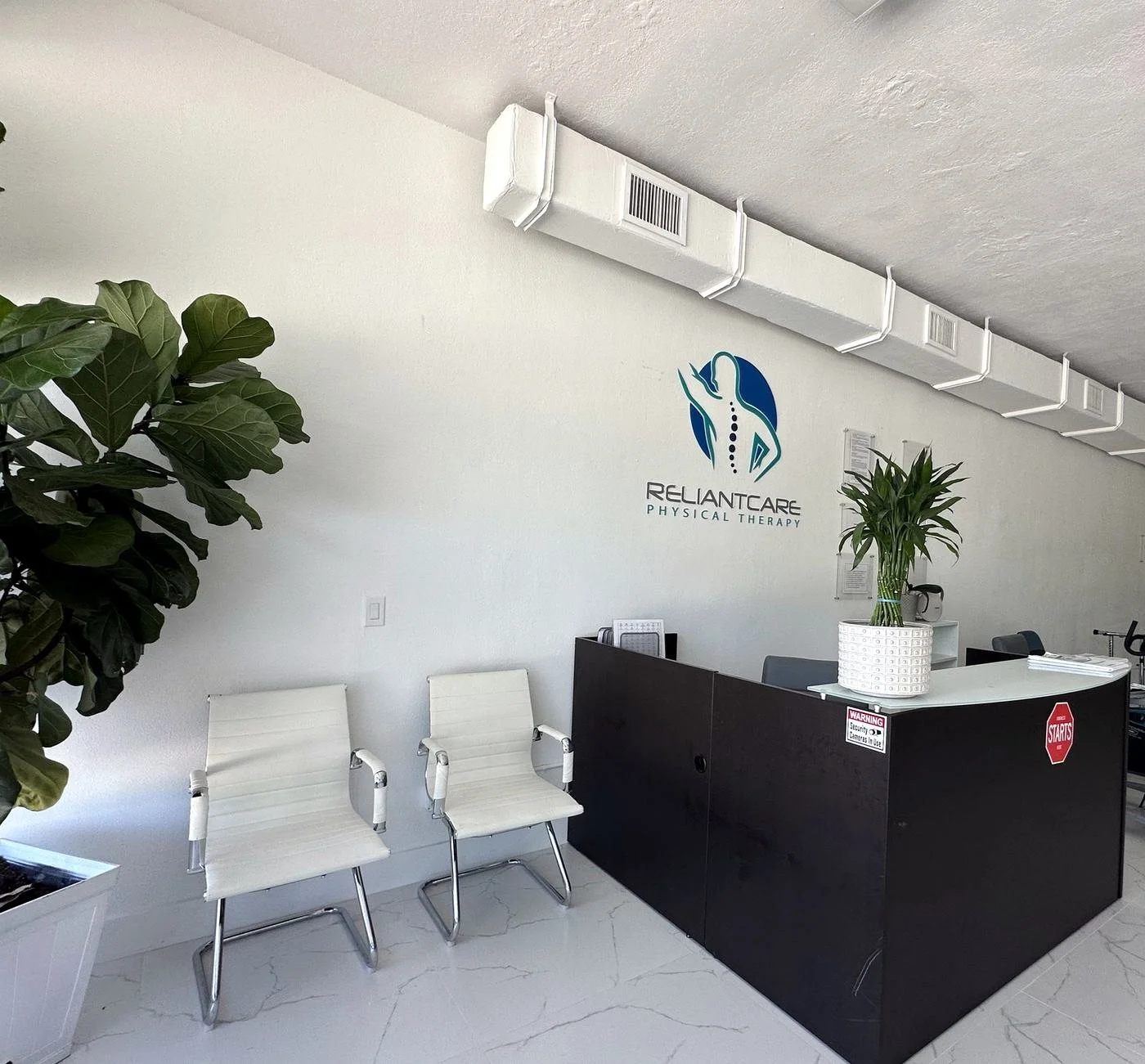 Front desk and waiting area