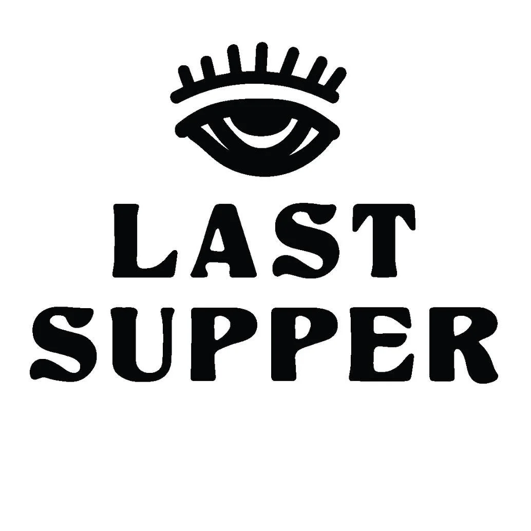 A black and white graphic with an eye icon above the text 'LAST SUPPER'.