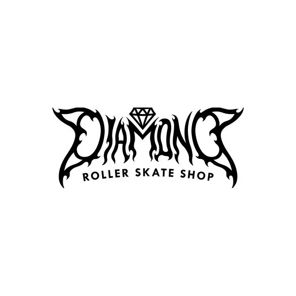 Logo for Diamond Roller Skate Shop with stylized text and a diamond icon.