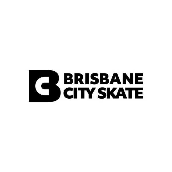 Logo of Brisbane City Skate featuring a stylized letter B and the text 'Brisbane City Skate' in black on a white background.