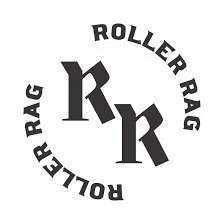 Logo with the words 'Roller Rag' curved around a central 'KR' in stylized font.