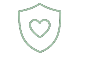 Outline of a shield with a heart inside