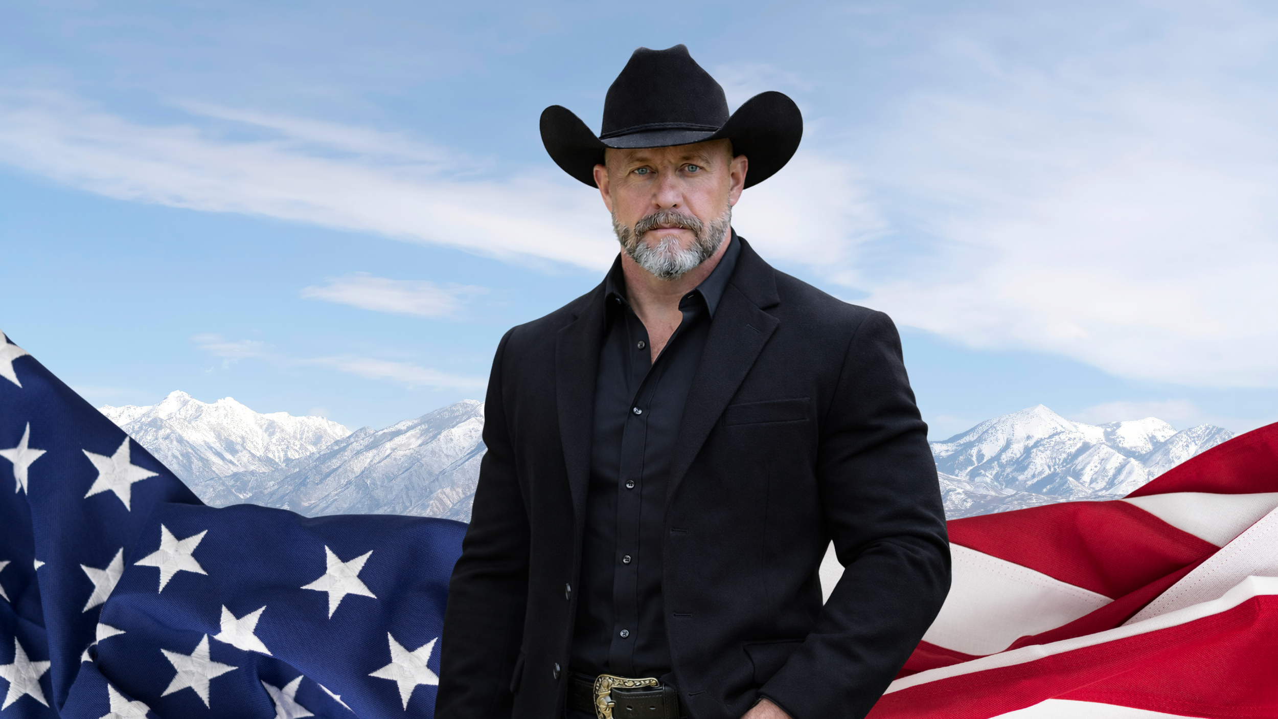 Rod in front of flag in front of mountains.png