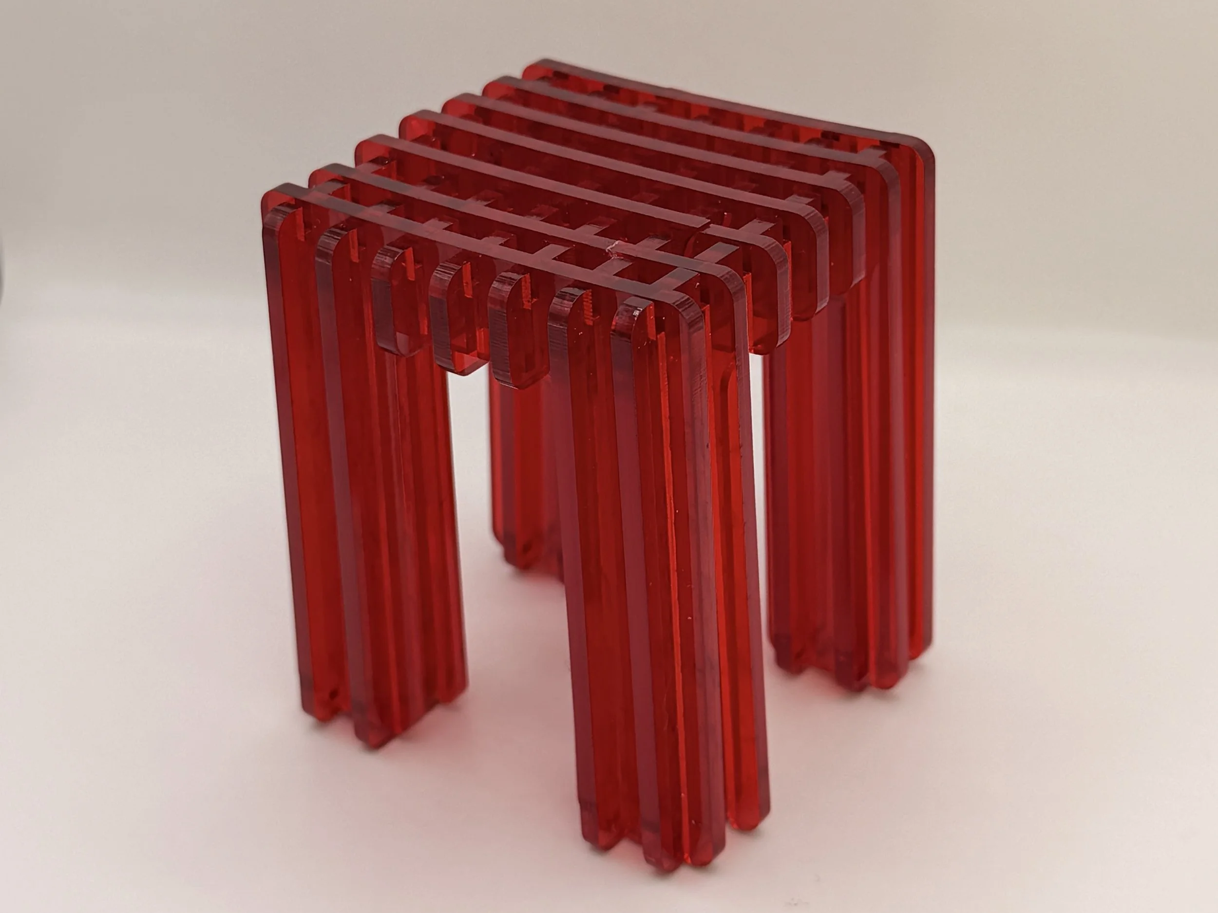 The second script I made was a waffle structure that is laser cut out of acrylic.