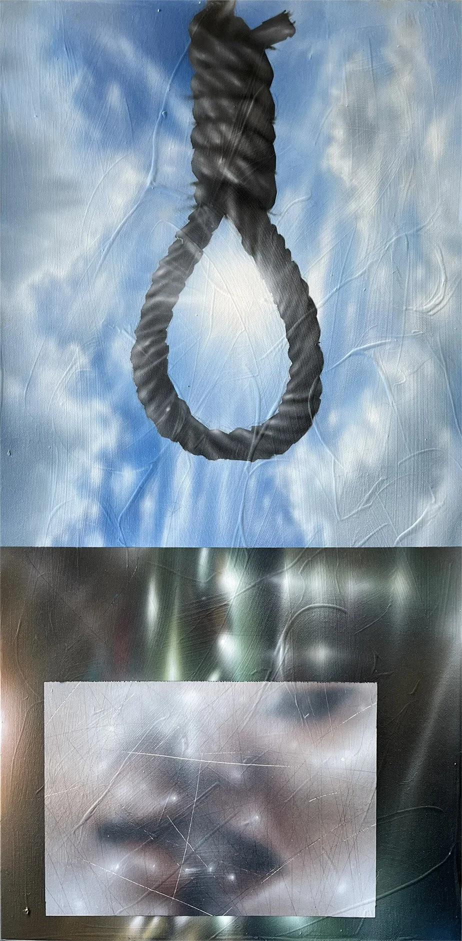 “Skydive” Acrylic on 15X30” cotton canvas. 2024