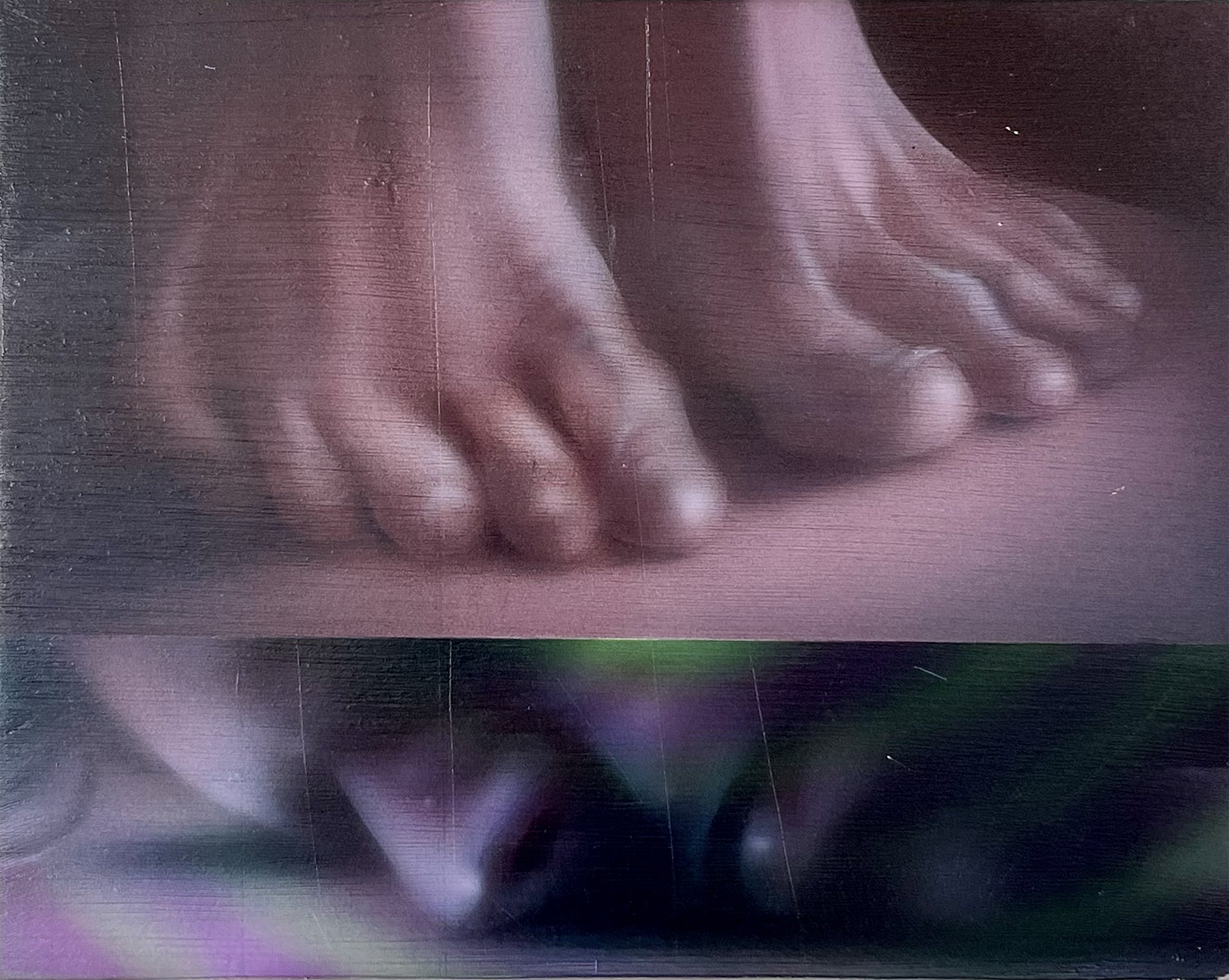 “Balancing act” (a tendency to lean) acrylic on 10x8” wooden panel. 2026